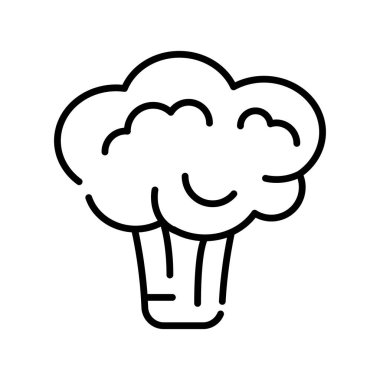 Brokoli siyah çizgi ikonu. Vektör izole eleman. Düzenlenebilir vuruş.