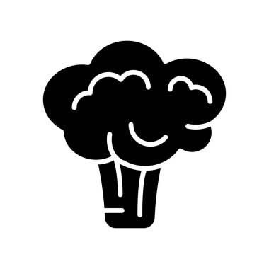 Brokoli siyah çizgi ikonu. Vektör izole eleman. Düzenlenebilir vuruş.