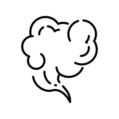 Siyah çizgi ikonu kokusu alıyorum. Vektör izole eleman. Düzenlenebilir vuruş.