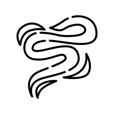 Siyah çizgi ikonu kokusu alıyorum. Vektör izole eleman. Düzenlenebilir vuruş.