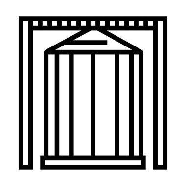 Tahıl Silosu simgesi. Çiftlik deposu tabelası. Endüstriyel depolama ekipmanları.