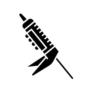 Dijital ve yazdırma projeleri için Sealant siyah düz simge. KVK ürünü. Uygulamalar ve web siteleri için en az temiz simgeler. UI UX ve markalaşma için modern basit simgeler