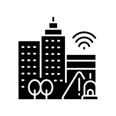 Acil durum tahminleri siyah düz simge. Vektör izole eleman. Düzenlenebilir vuruş.