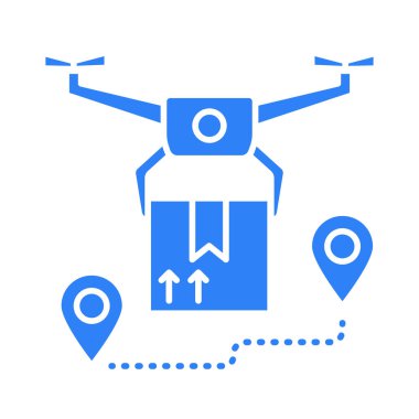 İHA tabanlı dağıtım sistemleri dijital ve yazdırma projeleri için düz renkli simge. Uygulamalar ve web siteleri için en az temiz simgeler. UI UX ve markalaşma için modern basit simgeler