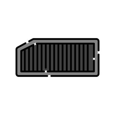 Hava filtresi siyah çizgi simgesi. Vektör izole eleman. Düzenlenebilir vuruş