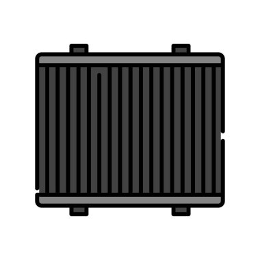 Radyatör siyah çizgi simgesi. Vektör izole eleman. Düzenlenebilir vuruş