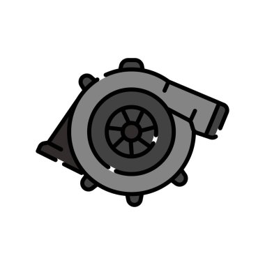 Türbin siyah çizgi simgesi. Vektör izole eleman. Düzenlenebilir vuruş