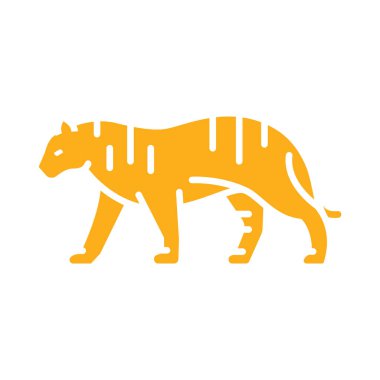 Dijital ve yazdırma projeleri için Bengal kaplanı rengi düz simge. Asyalı hayvanlar. Uygulamalar ve web siteleri için en az temiz simgeler. UI UX ve markalaşma için modern basit simgeler