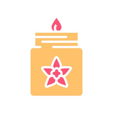 Aroma mumu siyah çizgi ikonu. Vektör izole eleman. Düzenlenebilir vuruş