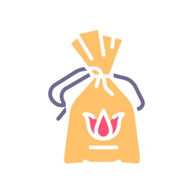 Koku torbası siyah çizgi simgesi. Vektör izole eleman. Düzenlenebilir vuruş