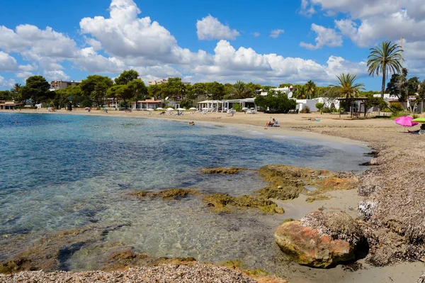 Canar Ibiza Hiszpania Września 2020 Canar Beach Małe Miasteczko Centrum — Zdjęcie stockowe