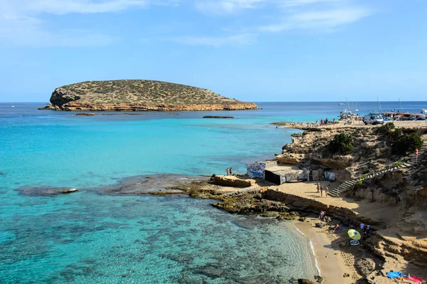 Cala Conta Ibiza Hiszpania Sierpnia 2014 Najbardziej Znana Plaża Wyspie — Zdjęcie stockowe