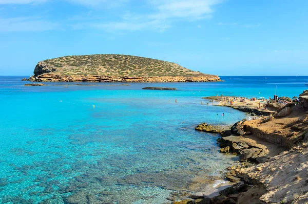 Cala Conta Ibiza Spain Серпня 2014 Найвідоміший Пляж Острові Ібіца — стокове фото