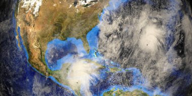 Uzaydan gelen Epsilon Kasırgası. Aşırı detaylı ve gerçekçi yüksek çözünürlüklü 3D görüntüleme. Bu illüstrasyonun elementleri NASA tarafından döşenmiştir..