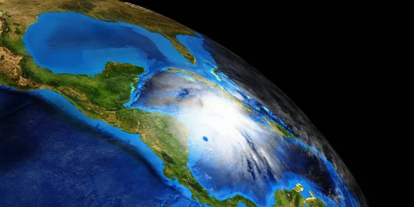 Hurricane Eta Making Landfall Nicaragua Shot Space Elements Image Furnished — Stock Photo, Image