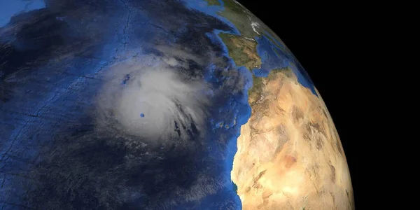 Τυφώνας Από Διάστημα Στοιχεία Αυτής Της Υψηλής Ανάλυσης Απόδοση Είναι — Φωτογραφία Αρχείου