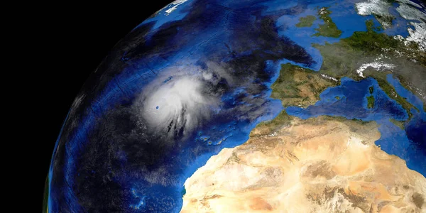 Hurricane from Space. Elements of this high resolution 3d rendering are furnished by NASA.