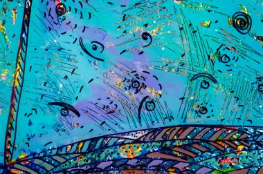 renkli folyo, soyut gece gökyüzü uygulanması