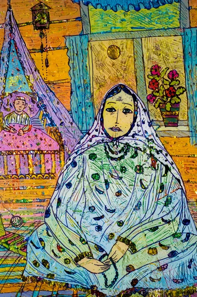 Aplicação de folha colorida, mulher oriental, a mulher árabe, um — Fotografia de Stock