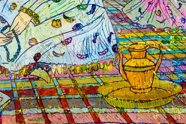 renkli folyo, oryantal kadın, Arap kadın, uygulama bir 