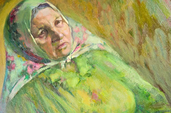 Néprajz, Ildi. Khaziev. művész képet festett olaj. vissza — Stock Fotó