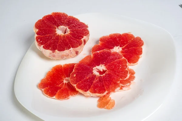 Grapefruit Eine Große Runde Gelbe Zitrusfrucht Mit Einem Sauren Saftigen — Stockfoto