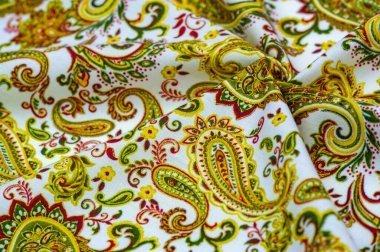 FLORAL PATTERN PAISLEY - Çevre dostu pamuk iplik izleri. Bu basılı pamuk kumaş en popüler ürünlerden biridir. Dünyayı daha yeşil yap. Arkadaş canlısı! Doku, arkaplan