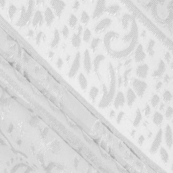 Шовкова Тканина Сніжно Біла Тканина Тіні Делікатних Вишуканих Квітів Білому — стокове фото