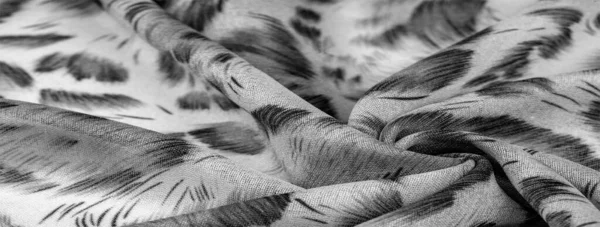 Tessuto Seta Stile Africano Bianco Nero Designer Texture Pattern Collezione — Foto Stock