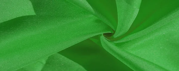 Jedwabny Materiał Zielony Las Plecionki Jedwabiście Zielonego Materiału Zbliżenie Pełna — Zdjęcie stockowe