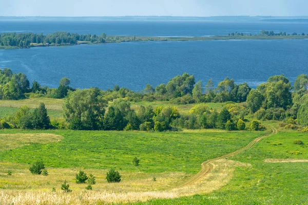 Zomer Landschap Rivier Het Europese Deel Van Wereld Zonnige Warme — Stockfoto