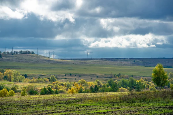 Höstlandskapsfoto Platt Flora Europa Ängar Raviner Snår Öppen Lövskog Eller — Stockfoto