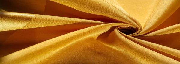 Sarı Renkli Ipek Kumaş Renkli Ipek Kumaşın Dokusu Arka Plan — Stok fotoğraf