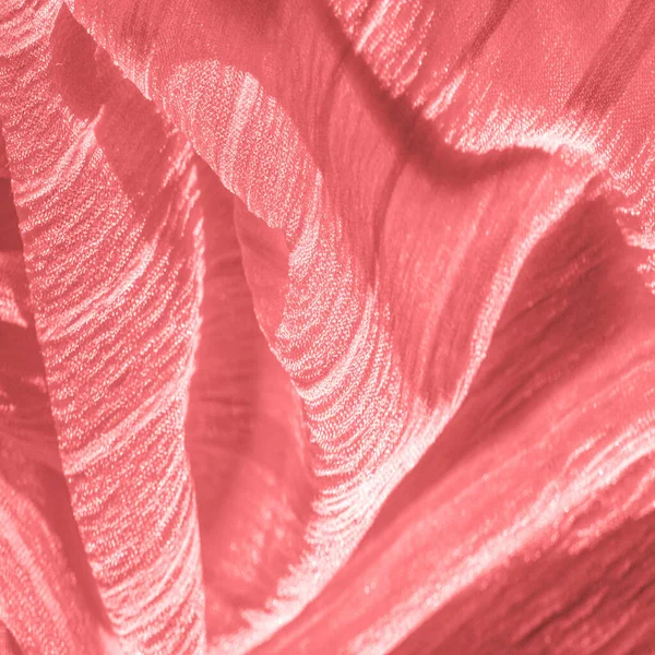 Pek Kumaş Kırmızı Kırışık Kumaş Dokusu Kırmızı Buruşuk Peri Dokusu — Stok fotoğraf