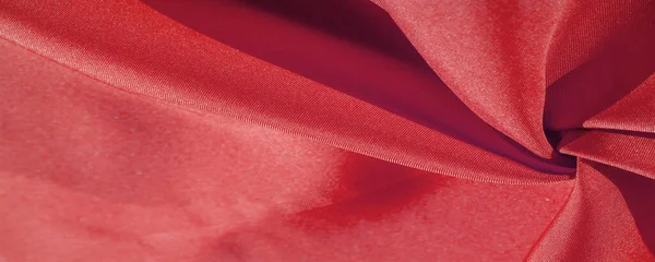 Silk Fabric Ruby Red Texture Colored Silk Fabric Can Used — Stock Photo, Image