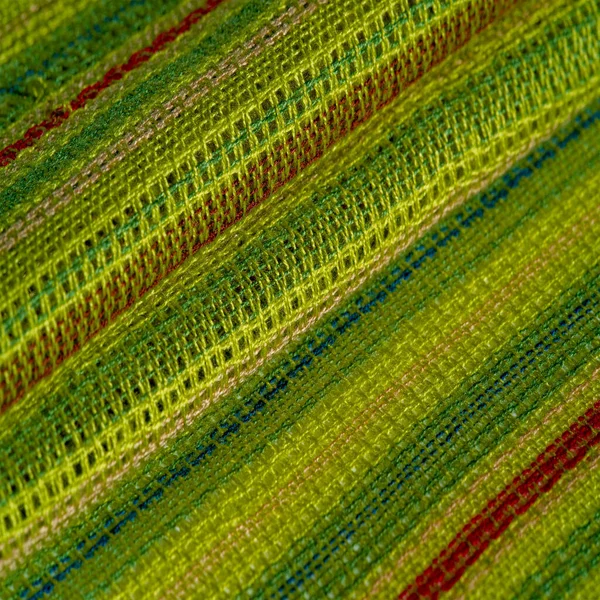 Abric Light Green Color Stripes Red Blue Yellow Lines Very — Stock Photo, Image