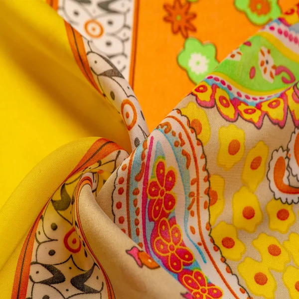 Ipek Desenli Kumaş Desenli Hint Temasının Geleneksel Unsurları Bohem Desenli — Stok fotoğraf