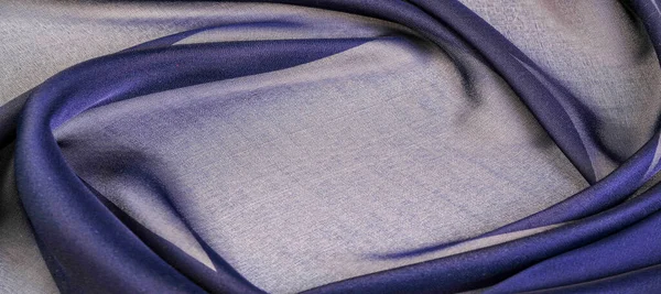 Textura Fondo Patrón Fondo Pantalla Tela Seda Azul Transparente Con — Foto de Stock