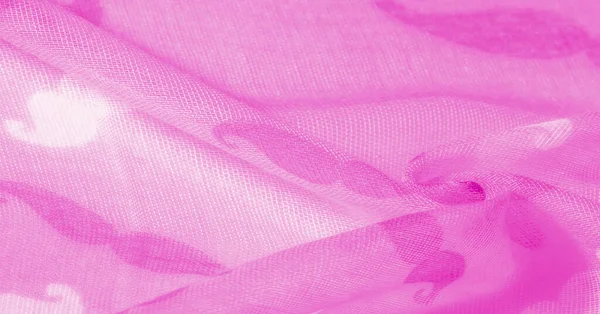 Sfondo Texture Tessuto Seta Rosa Con Baffi Dei Cartoni Animati — Foto Stock