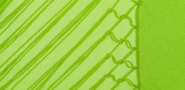Green Silk Shawl Fringe Edge Fabric Common Type Tie Warm — Stock Photo, Image