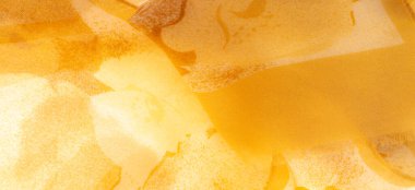 Doku. Geçmişi. şablon. Soyut sarı ipek şifon kumaş. Süt renkli tafta ipek kumaş sanatsal düzen. 