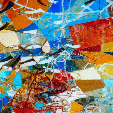 Doku. Geçmişi. Şablon. Tuval üzerinde renkli bir tablo. Yağlı boya renkli dokular. Tablo üzerindeki sanat eserinin soyut bir parçası. Modern Sanat.