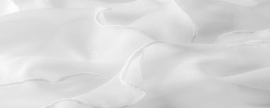 Doku. Geçmişi. Şablon. Beyaz ipek katlanmış kumaş arka plan, afiş veya kapak tasarımı. Poster için lüks tekstil dekorasyonu, yumuşak dalgalı dalgalı beyaz kumaş, poster
