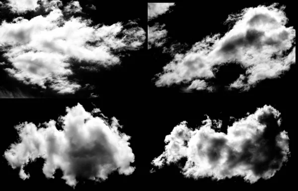 Designer Photography. Sky and clouds isolated on black background, close up