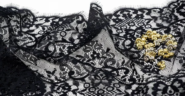 Black lace stock image. Image of material, texture, ornamentations