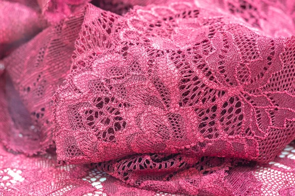 Rote Spitze Elastische Modische Textile Jacquard Spitze Dekoratives Für Sexy — Stockfoto