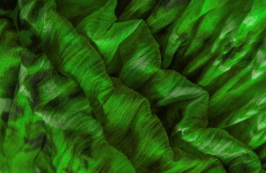 Yeşil kumaş. İnce organzalı ipek kumaş, panter desenli, buruşuk desenli. Geçmişi. Şablon.