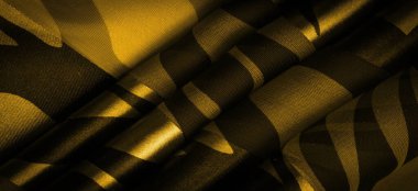 Doku. Şablon. Görüntü. Soyut sarı ipekten kumaşlar. İpek dokusu, soyutlama, tasarım ve duvar kağıdı için lüks saten.,