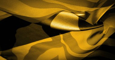 Doku. Desen. Desen. Soyut sarı ipekten kumaşlar. İpek dokusu, soyutlama için lüks saten, tasarım ve duvar kağıdı, yumuşak ve bulanık stil, pürüzsüz,