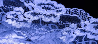 Mavi dantel. Eşsiz tasarım, el yapımı siyah beyaz esnek dantel. Aksesuarlar. Zarif, sakin, saf kumaş. Jacquard. Yüksek kaliteli el yapımı aksesuarlar. İç çamaşırı kumaşları